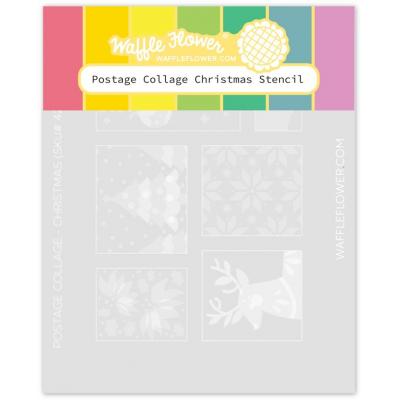 Waffle Flower Stencil - Postage Collage Christmas